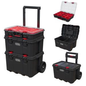 Keter Stack N Rolling Tool Box Modular Storage System 3 Piece