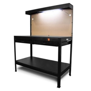 WEN WB4723T 48-Inch Workbench with Power Outlets and Light, Black